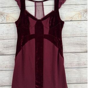 Elegant Burgundy Velvet Dress Madeline